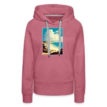 Hengistbury Head England Vintage Reiseposter WPA - Frauen Premium Bio Hoodie - Malve - Vorne - Isabella (175cm)