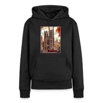Abbaye de Westminster Londres Vintage voyage affiche WPA - Sweat à capuche Premium bio Femme - noir - Devant - Julia (174cm)