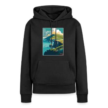 Péninsule de Dingle Irlande Vintage voyage affiche WPA - Sweat à capuche Premium bio Femme - noir - Devant - Julia (174cm)