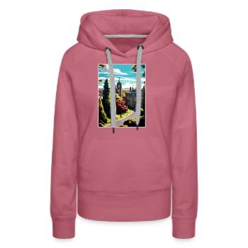 Halifax Angleterre Yorkshire Vintage affiche de voyage - Sweat à capuche Premium bio Femme - mauve - Devant - Isabella (175cm)