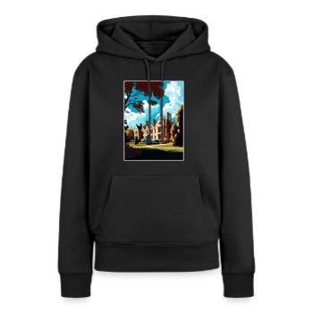 Abbaye d’Anglesey décoration Vintage voyage affiche - Sweat à capuche Premium bio Femme - noir - Devant - Julia (174cm)