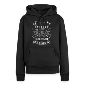 Fallschirmspringer Flugzeug Freifall Sport - Frauen Premium Bio Hoodie - Schwarz - Vorne - Julia (174cm)