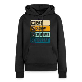 Parachutisme Ciel Chute libre - Sweat à capuche Premium bio Femme - noir - Devant - Julia (174cm)