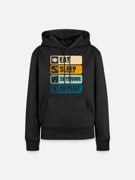 Fallschirmspringen Himmel Freifall - Frauen Premium Bio Hoodie - Schwarz