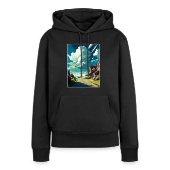 New Romney England Kent Vintage Reiseposter WPA - Frauen Premium Bio Hoodie - Schwarz - Vorne - Julia (174cm)