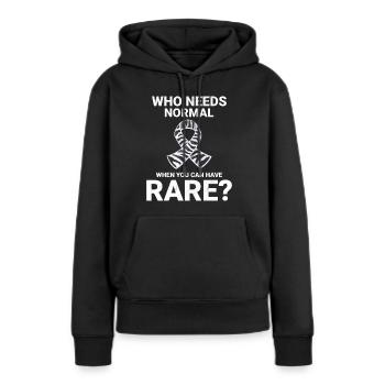 Sensibilisation aux maladies rares : célébrez la rareté - Sweat à capuche Premium bio Femme - noir - Devant - Julia (174cm)