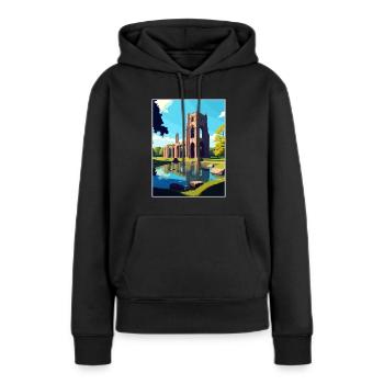 Brunnen Abtei Vintage Reiseposter WPA Souvenir - Frauen Premium Bio Hoodie - Schwarz - Vorne - Julia (174cm)