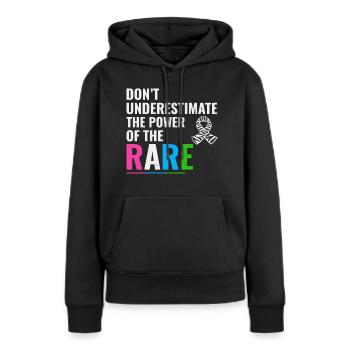 Sensibilisation aux maladies rares - Sweat à capuche Premium bio Femme - noir - Devant - Julia (174cm)