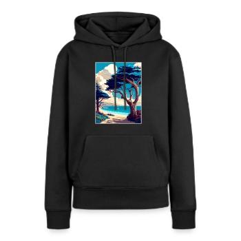 Monterey Bay Californie Vintage voyage affiche WPA - Sweat à capuche Premium bio Femme - noir - Devant - Julia (174cm)