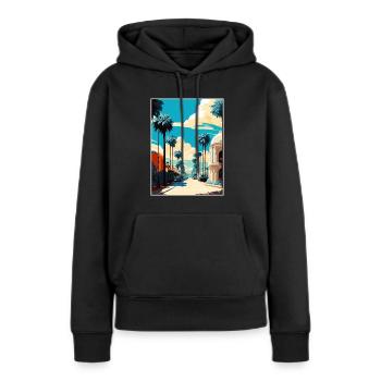 Beverly Hills Californie Vintage voyage affiche WPA - Sweat à capuche Premium bio Femme - noir - Devant - Julia (174cm)