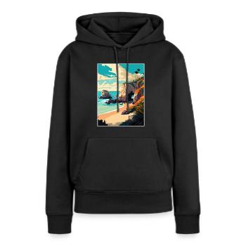 El Matador Californie Cali Vintage affiche de voyage - Sweat à capuche Premium bio Femme - noir - Devant - Julia (174cm)