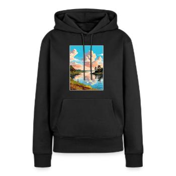 Toledo Bend Reservoir Texas Vintage Reiseposter - Frauen Premium Bio Hoodie - Schwarz - Vorne - Julia (174cm)