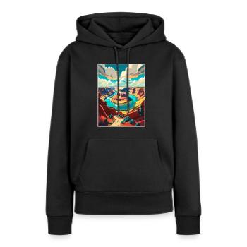 Horseshoe Bend National Park Vintage Reiseposter - Frauen Premium Bio Hoodie - Schwarz - Vorne - Julia (174cm)