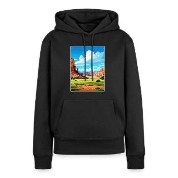 Capitol Reef National Park Affiche de voyage Vintage - Sweat à capuche Premium bio Femme - noir - Devant - Julia (174cm)