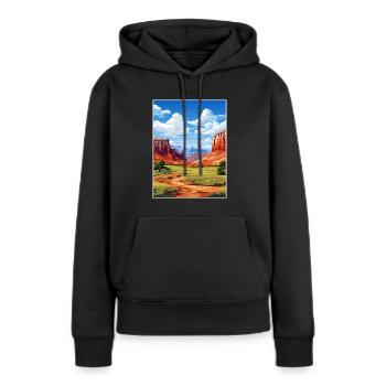 Capitol Reef National Park Affiche de voyage Vintage - Sweat à capuche Premium bio Femme - noir - Devant - Julia (174cm)