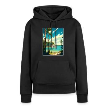 Affiche de voyage du parc d’État de la péninsule du Wisconsin - Sweat à capuche Premium bio Femme - noir - Devant - Julia (174cm)