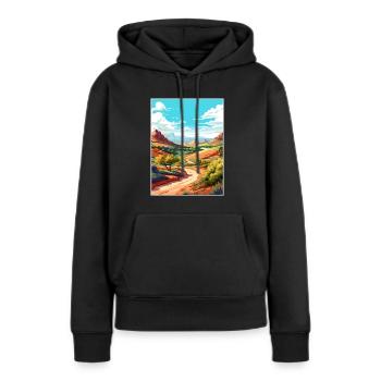 Mount Scott Texas Vintage Reiseposter Souvenir - Frauen Premium Bio Hoodie - Schwarz - Vorne - Julia (174cm)