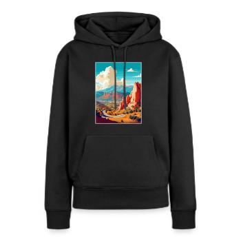Colorado Springs Vintage Reiseposter Souvenir - Frauen Premium Bio Hoodie - Schwarz - Vorne - Julia (174cm)