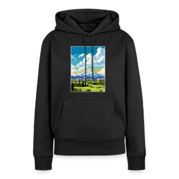 Anchorage Alaska Vintage voyage affiche Souvenir - Sweat à capuche Premium bio Femme - noir - Devant - Julia (174cm)