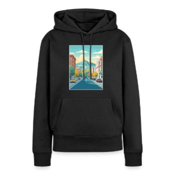 Provo Utah affiches Vintage voyage affiche Souvenir - Sweat à capuche Premium bio Femme - noir - Devant - Julia (174cm)
