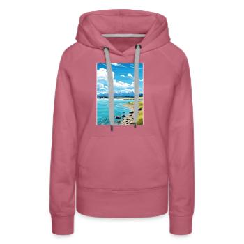 Lake Tekapo New Zealand Nz Vintage Travel Poster - Women’s Premium Organic Hoodie - mauve - Front - Isabella (175cm)