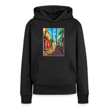 Colonia Del Sacramento Affiche de voyage Vintage WPA - Sweat à capuche Premium bio Femme - noir - Devant - Julia (174cm)