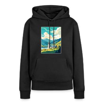 San Martin De Los Andes Vintage voyage affiche WPA - Sweat à capuche Premium bio Femme - noir - Devant - Julia (174cm)
