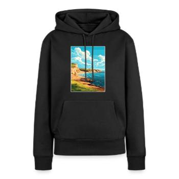 Valdes péninsule Argentine Vintage affiche de voyage - Sweat à capuche Premium bio Femme - noir - Devant - Julia (174cm)
