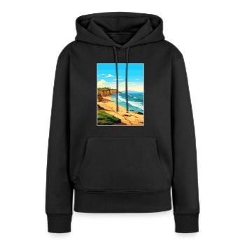 Valdes péninsule Argentine Vintage affiche de voyage - Sweat à capuche Premium bio Femme - noir - Devant - Julia (174cm)