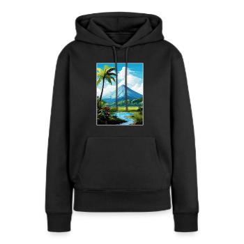 La Fortuna Costa Rica Vintage Reiseposter WPA - Frauen Premium Bio Hoodie - Schwarz - Vorne - Julia (174cm)
