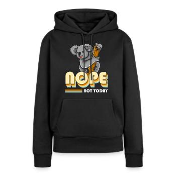 Eucalyptus Animal Australie - Sweat à capuche Premium bio Femme - noir - Devant - Julia (174cm)
