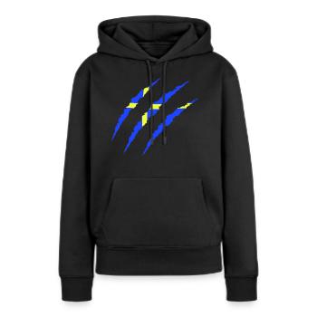 krallen sweden - Frauen Premium Bio Hoodie - Schwarz - Vorne - Julia (174cm)