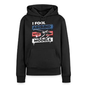 Modellbauer Fliegen Kunstflug - Frauen Premium Bio Hoodie - Schwarz - Vorne - Julia (174cm)