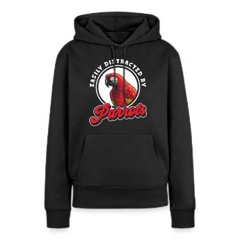 Plumes de perroquet Habitat Espèces d’oiseaux - Sweat à capuche Premium bio Femme - noir - Devant - Julia (174cm)