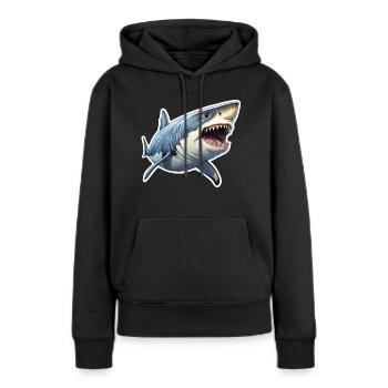 Hai - Frauen Premium Bio Hoodie - Schwarz - Vorne - Julia (174cm)