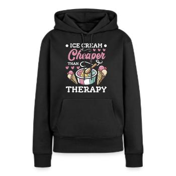 Eiscreme Süß Naschen - Frauen Premium Bio Hoodie - Schwarz - Vorne - Julia (174cm)