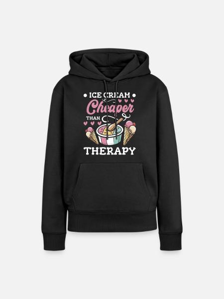 Eiscreme Süß Naschen - Frauen Premium Bio Hoodie - Schwarz