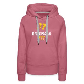 Je peux pas j'ai ? ? ? - Sweat à capuche Premium bio Femme - mauve - Devant - Isabella (175cm)