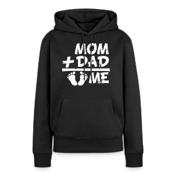 Schwanger Mom Plus Dad Me Bauch Schwangerschaft - Frauen Premium Bio Hoodie - Schwarz - Vorne - Julia (174cm)