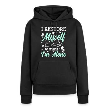 Antisozial Sarkasmus Schüchternheit Asozial - Frauen Premium Bio Hoodie - Schwarz - Vorne - Julia (174cm)