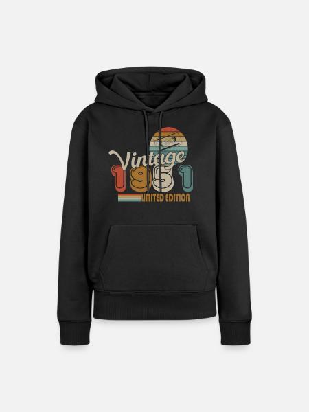 1951 - Frauen Premium Bio Hoodie - Schwarz