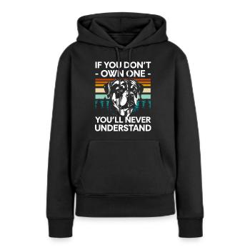 Chien de combat Chien d’assistance maître - Sweat à capuche Premium bio Femme - noir - Devant - Julia (174cm)