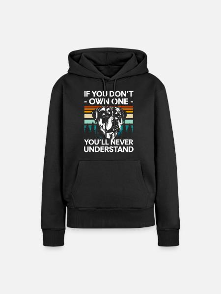 Kampfhund Hunde Herrchen Diensthund - Frauen Premium Bio Hoodie - Schwarz