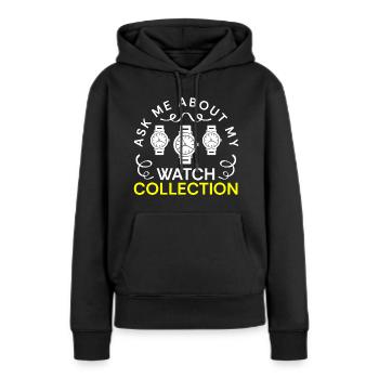 Uhrenliebhaber Uhrwerk Luxusuhr - Frauen Premium Bio Hoodie - Schwarz - Vorne - Julia (174cm)