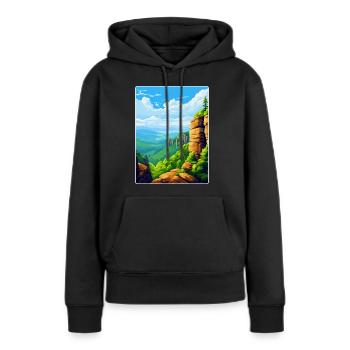 Montagne de grès de l’Elbe Allemagne Affiche de voyage WPA - Sweat à capuche Premium bio Femme - noir - Devant - Julia (174cm)