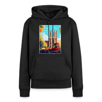 Abbaye de Westminster Londres Angleterre Royaume-Uni Affiche de voyage - Sweat à capuche Premium bio Femme - noir - Devant - Julia (174cm)