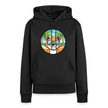 Bambino Katzenrasse Cartoon Sonnenbrille Strand - Frauen Premium Bio Hoodie - Schwarz - Vorne - Julia (174cm)