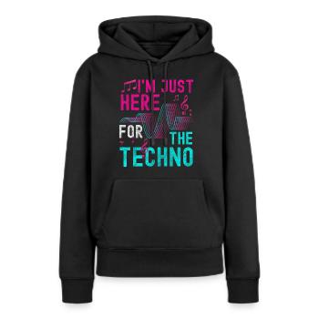 Techno Electro Dancing Jumpstyle - Sweat à capuche Premium bio Femme - noir - Devant - Julia (174cm)