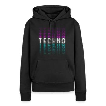 Techno Festival Dubstep Jumpstyle - Sweat à capuche Premium bio Femme - noir - Devant - Julia (174cm)