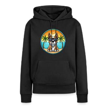 Braque Auvergne Hunderasse Cartoon Sonnenbrille Strand - Frauen Premium Bio Hoodie - Schwarz - Vorne - Julia (174cm)